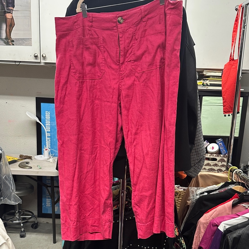 Anthropologie Maeve Pink Linen Women's Pants